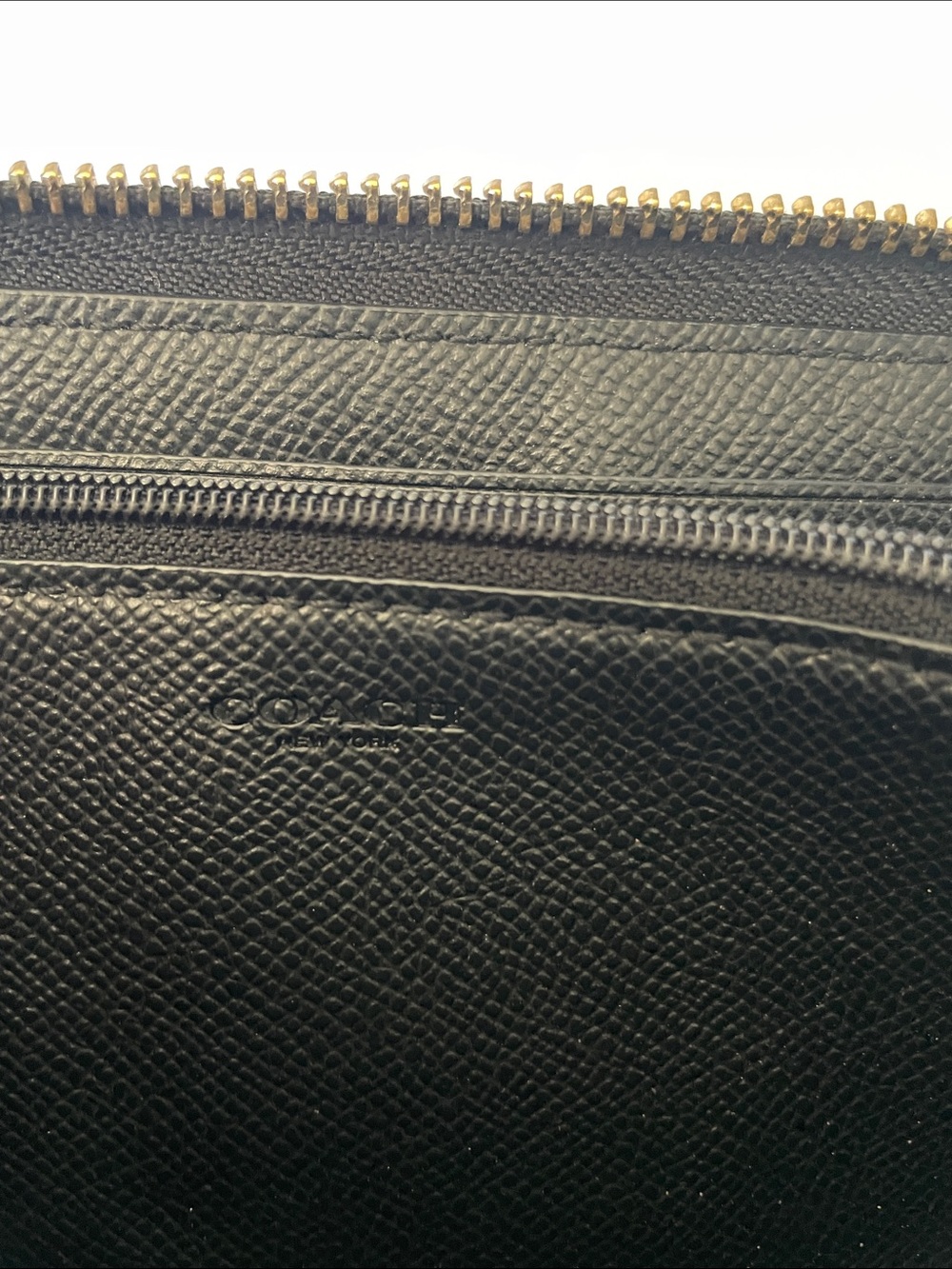Coach wallet Black Zip-Around Saffiano Wallet with Gold Hardware - Picture 7 of 10